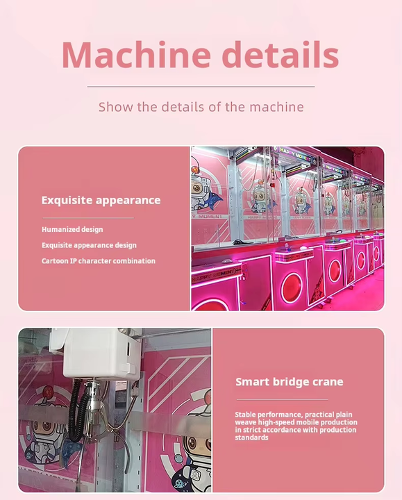 Wholesale Custom Amusement Park Coin Operated Game Machine Toy Vending Arcade Claw Crane Machine Claw Machine With Bill Acceptor