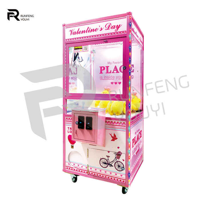 Hot Sale Customized pink Claw Machine  Game Coins Custom Doll Crane Machine