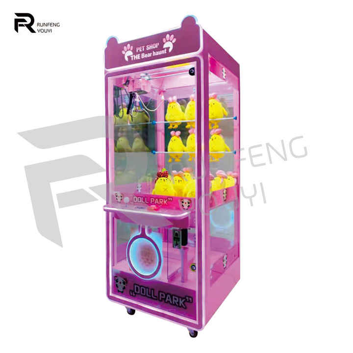 Amusement Park Coin Operated Game Machine Stuffed Animal Toy Vending Arcade Claw Crane Machine Claw Machine With Bill Acceptor