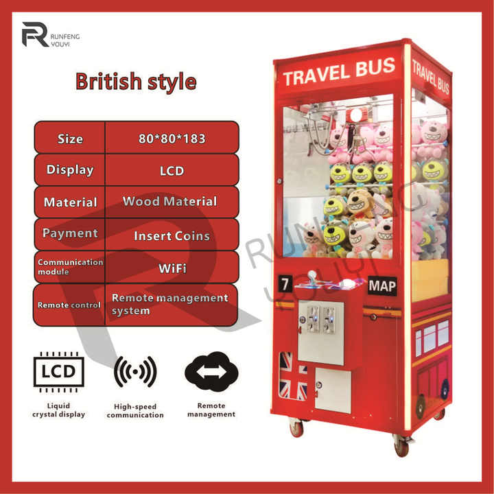 Shop Design Coin Operated Claw Machine Plush Toys for Claw Machine Toy Crane Machine Arcade