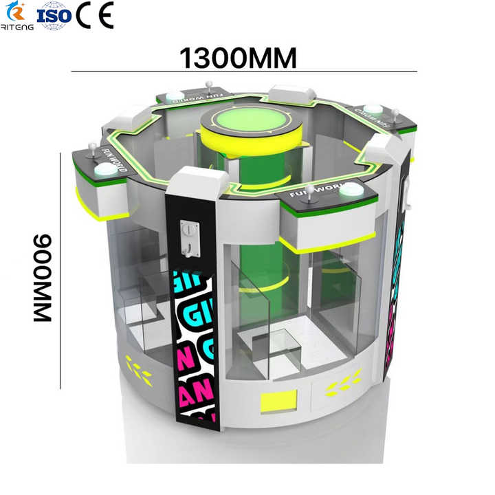 New Design Claw Machine 4 Players Standing Claw Machines with 4 Inch Soft Toys Key Ring Game Machine Center Arcade Coin Operated