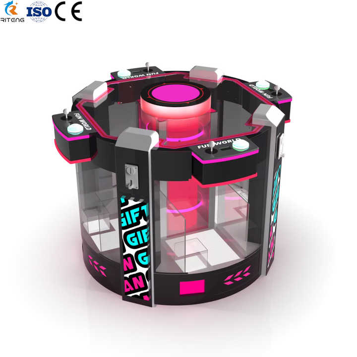 New Design Claw Machine 4 Players Standing Claw Machines with 4 Inch Soft Toys Key Ring Game Machine Center Arcade Coin Operated