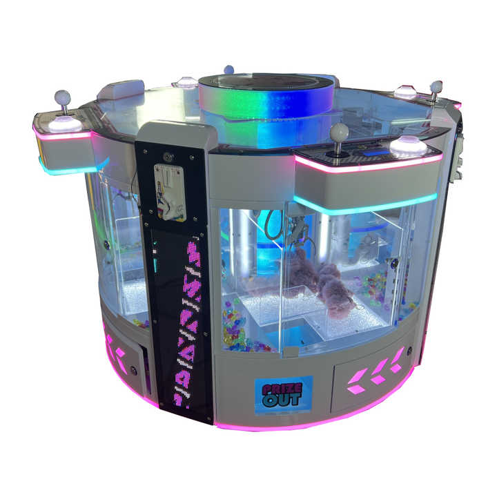 New Design Claw Machine 4 Players Standing Claw Machines with 4 Inch Soft Toys Key Ring Game Machine Center Arcade Coin Operated