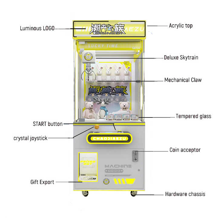 Riteng Amusement Park Mini Children Boutique Claw Crane Machine 2024 Planet Tickets Food Plush Claw Machine With Prize Doors