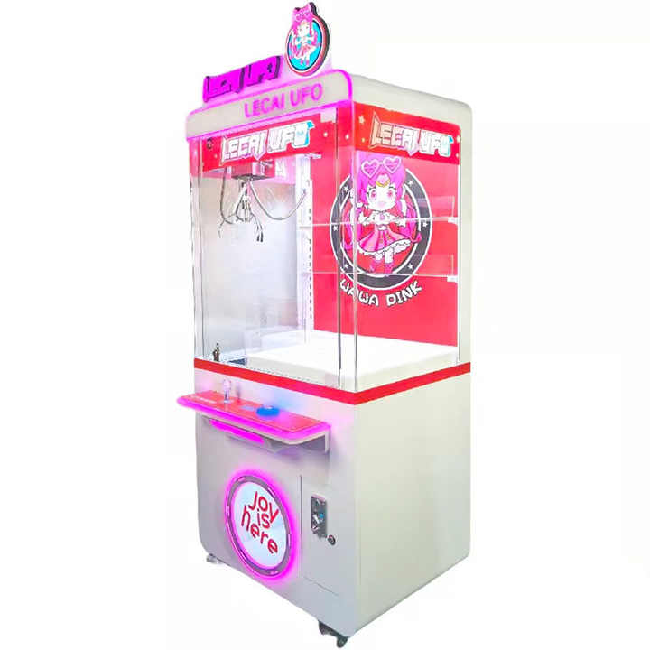 New 22 Inch Coin-Operated UFO Claw Machine 2 Person Stacker Arcade Game with Bill Acceptor Metal Mini Toy Story Claw Machine