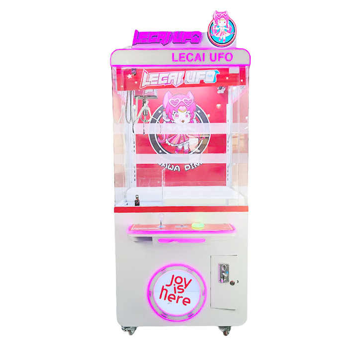 New 22 Inch Coin-Operated UFO Claw Machine 2 Person Stacker Arcade Game with Bill Acceptor Metal Mini Toy Story Claw Machine