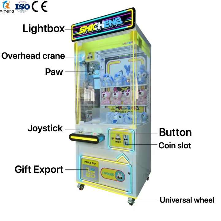 Hot Candy Land Cute Bear White Foshan Claw Crane Game Machine Lucky Box Claw Crane Machine With Apple Electronic Payment