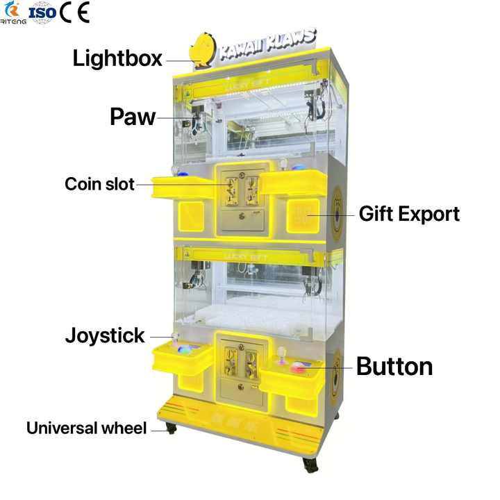 New 4 Players Japanese Coin Operated Mini Arcade Games Toy Crane Doll Plush Claw Machine Mini Candy Claw Vending Machine