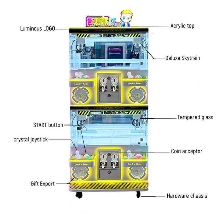 Best High Quality Lucky Star Golden House 4 Players Crane Claw Machine Full Size Japanese Vending Claw Machines for Business