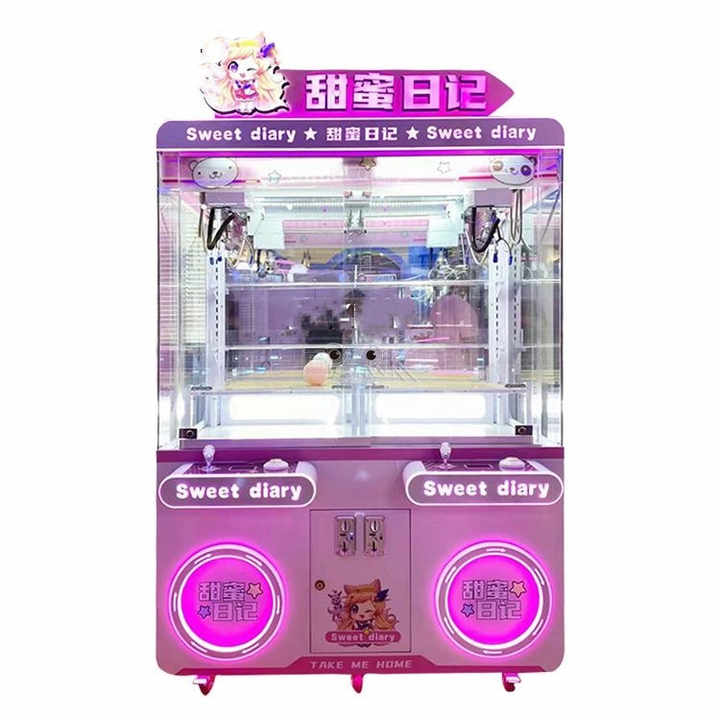 Riteng Super Nice Kids Mini Prize Catcher Arcade Claw Game Machine Multi Color 2 Player Mini Doll Toy Claw Machine for Adult