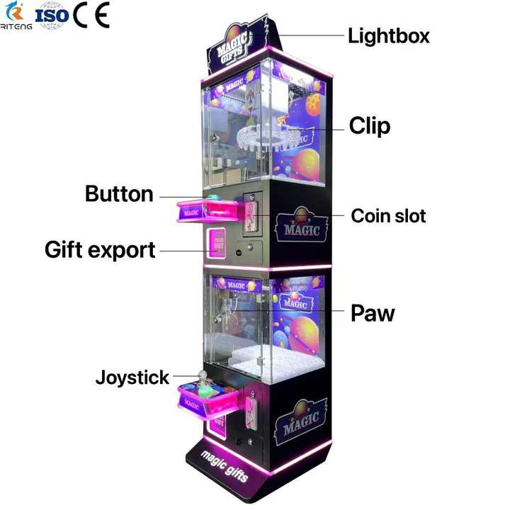 Factory Direct Small Coin-Operated Mini Arcade Machine Electronic Game Claw Crane Toy Coin Pusher Quality Metal Great Sale