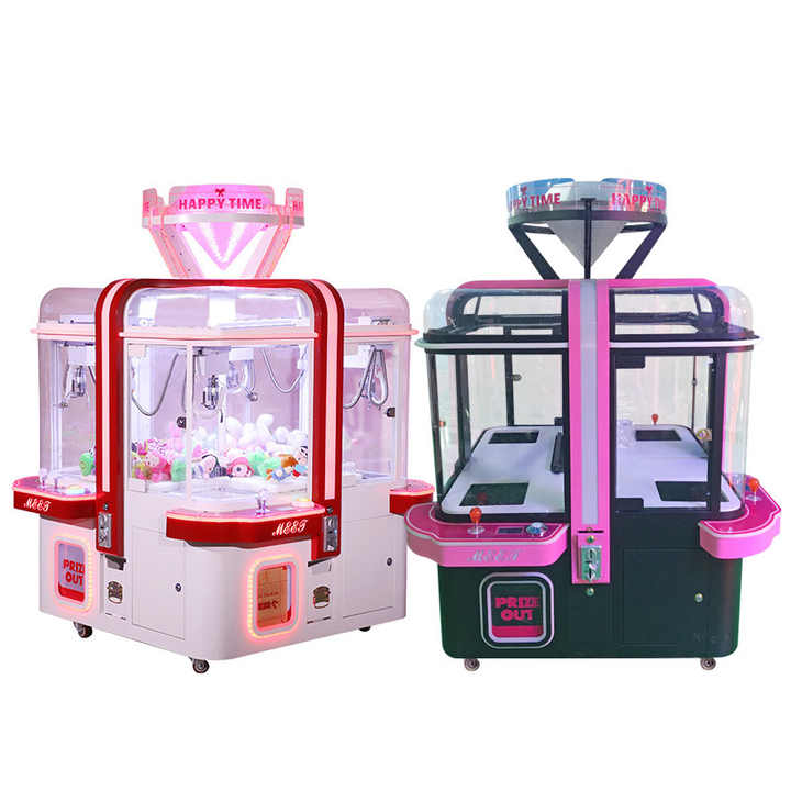4-Play Coin-Operated Mini Claw Crane Machine Kids' Gift Redemption Vending Candy Catch Game
