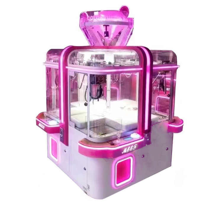 4-Play Coin-Operated Mini Claw Crane Machine Kids' Gift Redemption Vending Candy Catch Game