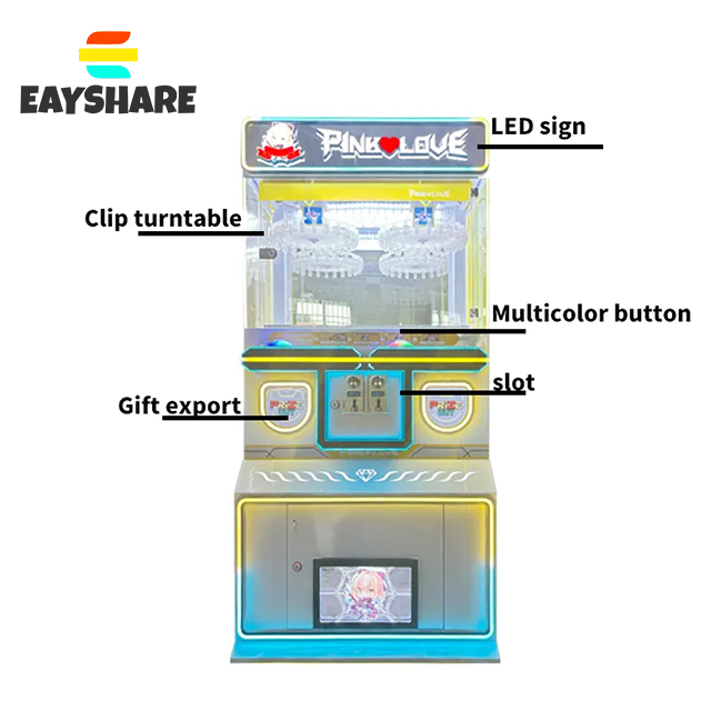 Coin Operated Games Clip Prize Gift Machine Free Spin Clip Prize Metal Gift Claw Game Machines With Coin and Bill Acceptor