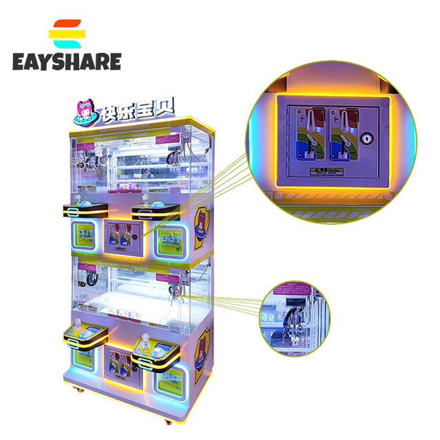 Amusement Park 4 Player Boutique Clip Doll Coin Claw Machine Multi Mini Claw Skill Doll Machine Coin Operated Machines