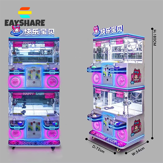 Amusement Park 4 Player Boutique Clip Doll Coin Claw Machine Multi Mini Claw Skill Doll Machine Coin Operated Machines