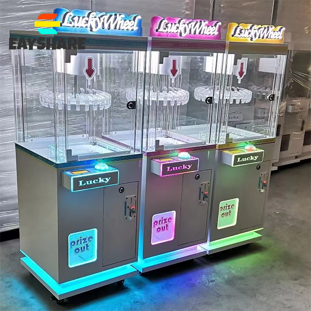 Hot Selling Indoor Coin Operated Mini Lucky Wheel Clip Prize Gift Game Clamping Machine 24 Clamps With Prize