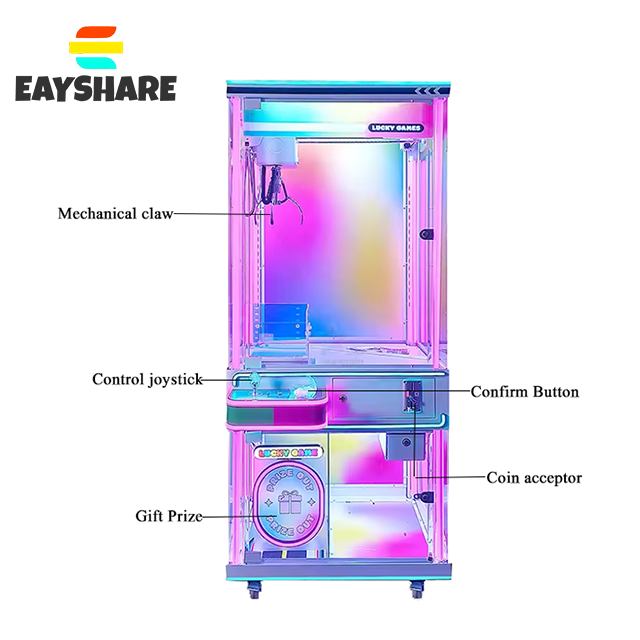 POS NFC Paypal Charge Factory Price Coin Operated Crane Claw Machine Plush Toys Prize Vending Claw Machine Indoor Game