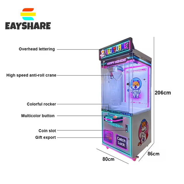 Hot Sale Debit Credit Card Payment Toy Arcade Crane Toy  Claw Machine Coin Operated Dolls Gifts Game Catcher Games Machine