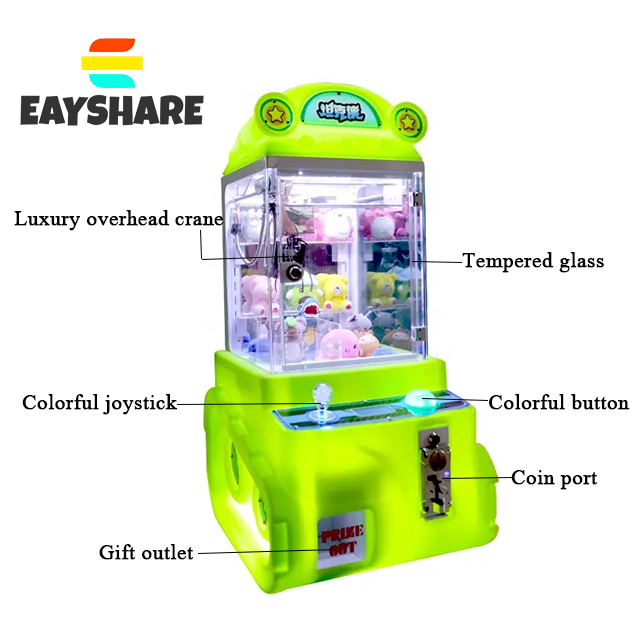 Factory Price Coin Operated Mini Claw Machine Plastic Doll Arcade Mini Crane Machine Claw Machine for Sale
