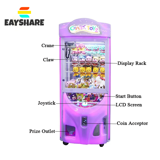 Coin Operated Game Machine Arcade Game Claw Machine Plush Toys Claw Crane Machine for Indoor Amusement