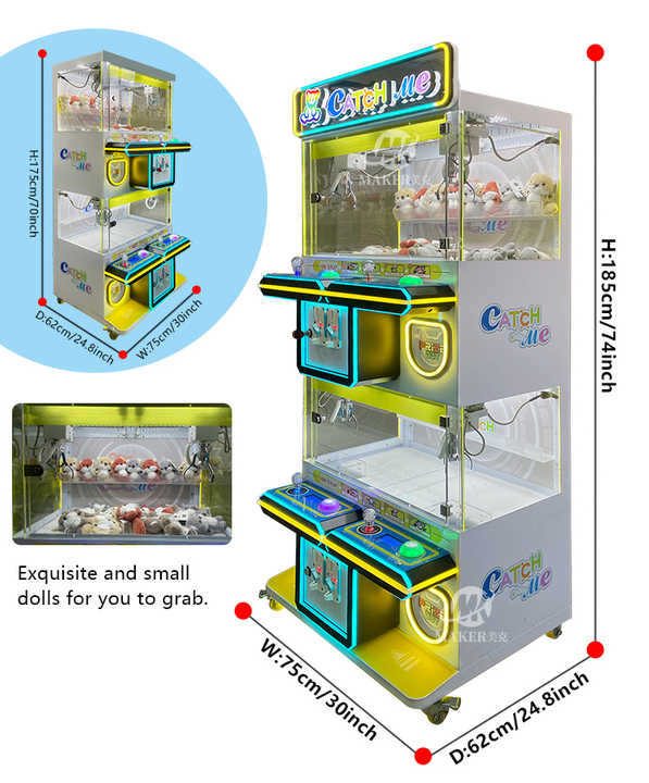MAKER New Arrival Mega Mini Claw Crane Doll Machine 4 Claws Grab Mini Prize Coin Operated Games Catch Me Mini Doll Machine