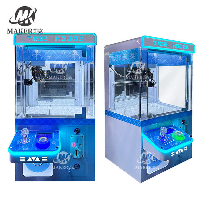 MAKER 4 Colors Mini Doll Machine Amusement Machine Mini Toy/Doll Arcade Metal Coin Operated Games Tide House Mini Claw Machine