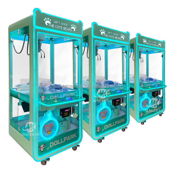 MAKER Wholesale Metal Crane Claw Machine Coin Operated Game Arcade Doll Vending Machine Cute Bear Claw Machine