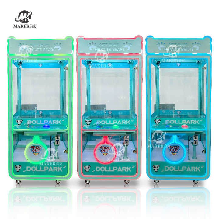 MAKER Wholesale Cute Bear Metal Crane Claw Machine Coin Operated Game Arcade Coin Vending Machine Claw Machine