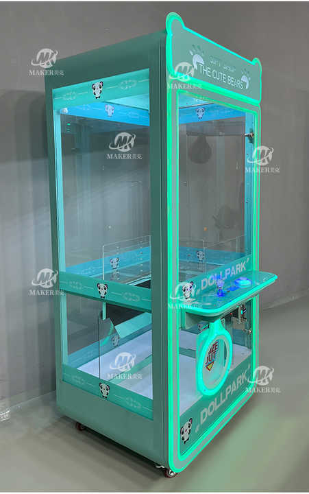 MAKER Wholesale Cute Bear Metal Crane Claw Machine Coin Operated Game Arcade Coin Vending Machine Claw Machine