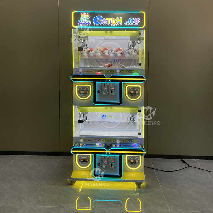 MAKER 4 Claws Coin Operated Games Small Plush Toy Metal Claw Crane Machine Mini Claw Machine With Card Reader Mini Doll Machine