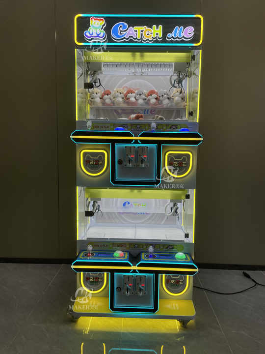 MAKER Coin Operated Games Small Plush Toy Metal Claw Crane Machine Mega Mini Claw Machine With Bill Acceptor Doll Machine