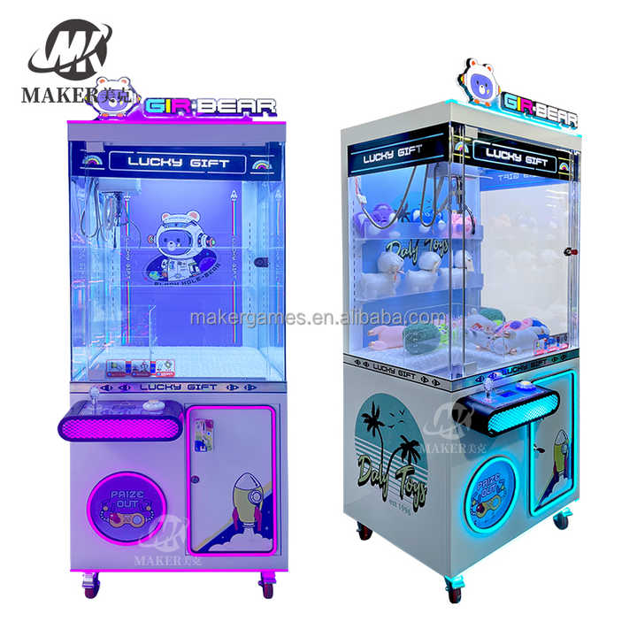 MAKER Hot Selling Commercial Plush Dolls Claw Crane Machine Metal Coin Operated Toy Catcher Prize Arcade Game Doll Machine