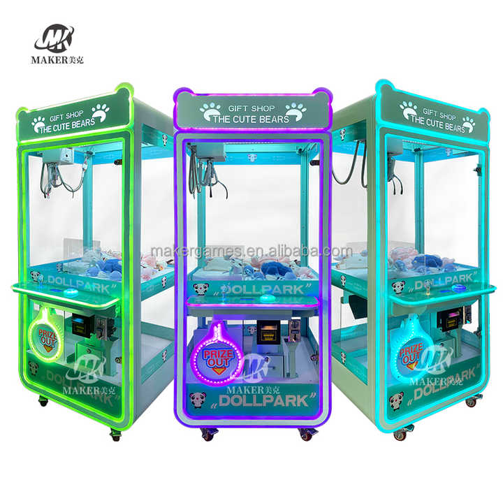 MAKER High Return Coin Operated Gift Shop Cute Bear Metal Crane Claw Machine Arcade Metal Vending Machine Claw Machine