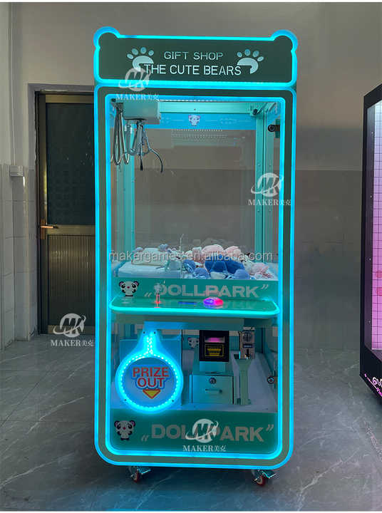 MAKER High Return Coin Operated Gift Shop Cute Bear Metal Crane Claw Machine Arcade Metal Vending Machine Claw Machine