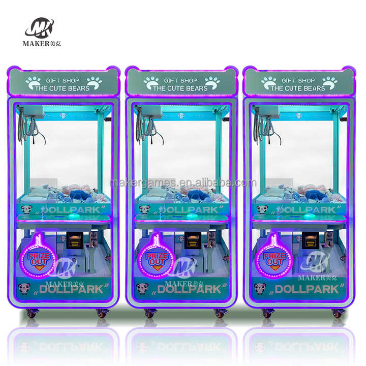 MAKER High Return Coin Operated Gift Shop Cute Bear Metal Crane Claw Machine Arcade Metal Vending Machine Claw Machine