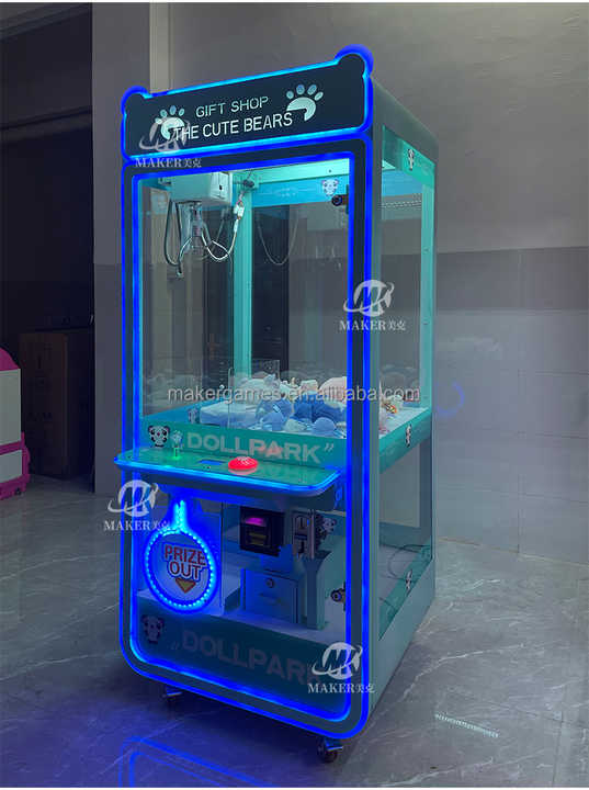 MAKER High Return Coin Operated Gift Shop Cute Bear Metal Crane Claw Machine Arcade Metal Vending Machine Claw Machine