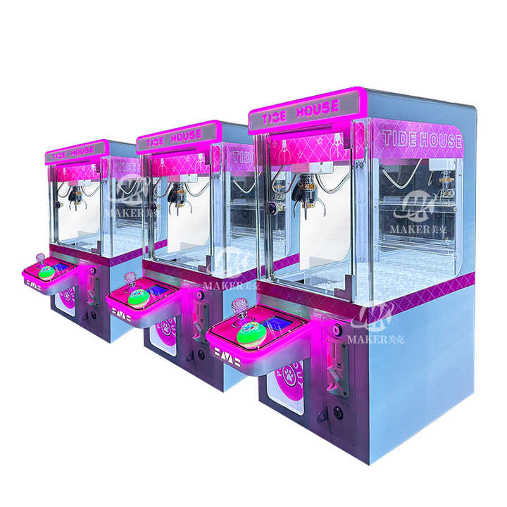 MAKER Tide House 4 Colors Mini Doll Machine Small Toy Arcade Game Metal Coin Operated Games Mini Claw Machine