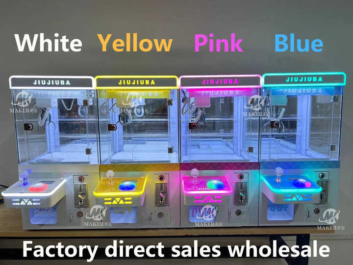 MAKER Tide House 4 Colors Mini Doll Machine Small Toy Arcade Game Metal Coin Operated Games Mini Claw Machine