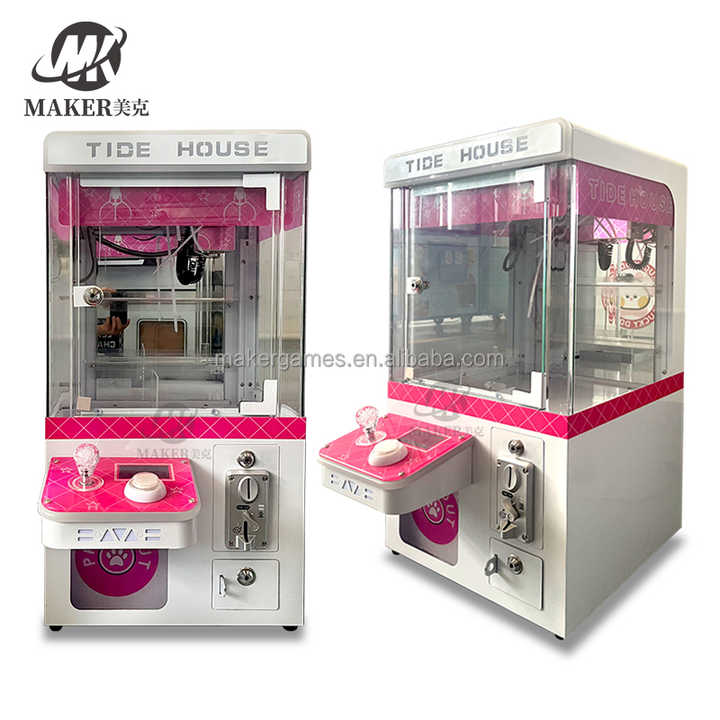 MAKER Tide House 4 Colors Mini Doll Machine Small Toy Arcade Game Metal Coin Operated Games Mini Claw Machine