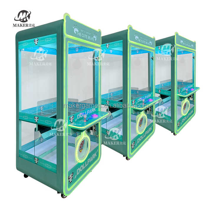 MAKER Give Away Dolls Purple/Pink/Green Doll Machine Grab Toy & Doll Metal Coin Operated Games Arcade Game Claw Machine