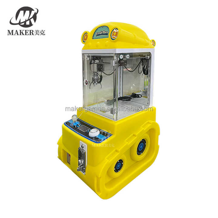 MAKER Most Popular in Mexico Mini Doll Machine for Kids Candy Color Plastic Coin Operated Games Cute Tank Mini Claw Machine