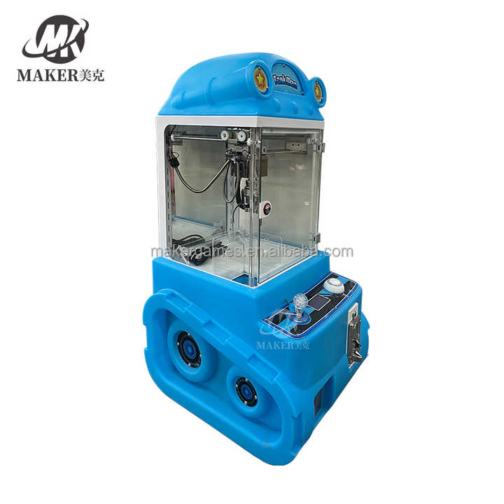 MAKER Hot Sales in Mexico Mini Doll Machine for Kids Candy Color Cute Plastic Coin Operated Games Tank Mini Claw Machine