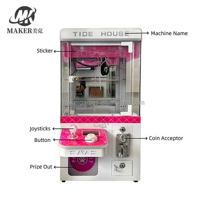 Maker One-stop Design Mega Mini Claw Machine Prizes Stuffed Animals Crane Toy Game Claw Machines for Mall