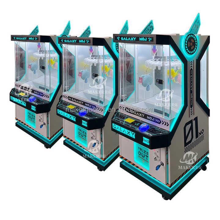 MAKER Cool Light Rabbit Claw Machine Clip Prize Game Arcade Games Metal Coin Operated Games Doll Machine Clip Machine