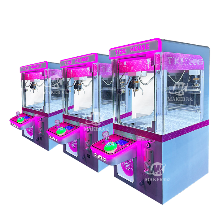 MAKER Tide House Small Toy/Gift/Candy Mini Doll Machine Arcade Games Metal Coin Operated Games Mini Claw Machine
