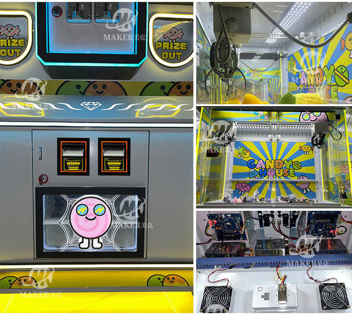 High Quality 2 Players Factory Sale Arcade Game Center Coin Operated Metal Yellow Crane Claw Game Doll Machine Mini Claw Machine