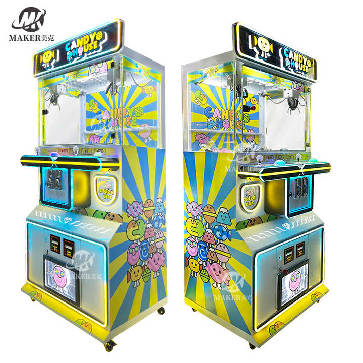 High Quality 2 Players Factory Sale Arcade Game Center Coin Operated Metal Yellow Crane Claw Game Doll Machine Mini Claw Machine