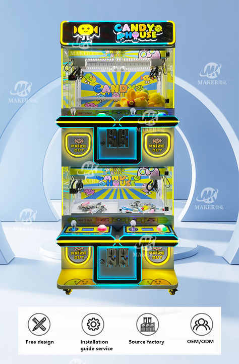 High Quality Factory Sales Arcade Game Center Coin Operated Metal 4 Players Crane Claw Game Doll Machine Mini Claw Machine