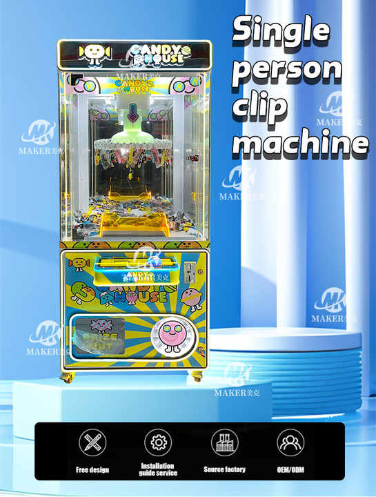 Factory Sales Arcade Game Center Coin Operated Metal Crane Claw Game Machine Mini Clip Prize Claw Crane Doll Machine